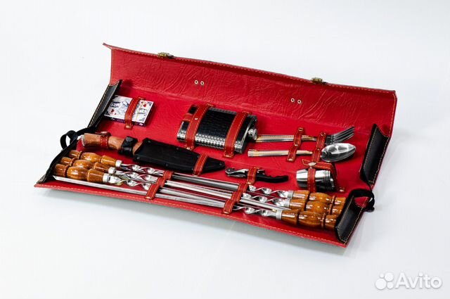 Набор для барбекю в Мягком чехле из Кожи