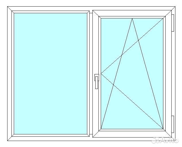 Окно veka WHS60, 2 ств., 2-кам. с/п, 1900x900