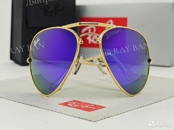 Очки Ray Ban 3479 Aviator Gold Blue Mirror Стекло