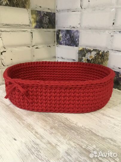 Корзина из трикотажной пряжи