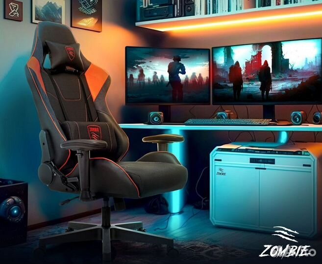 Кресло игровое черное Zombie Thunder 1