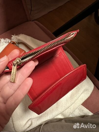 Кошелек красный женский натуральная кожа