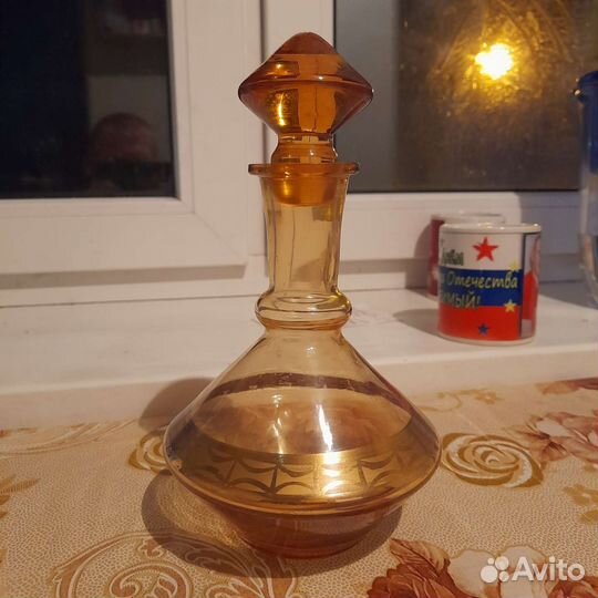 Графин СССР ливанское жёлтое стекло