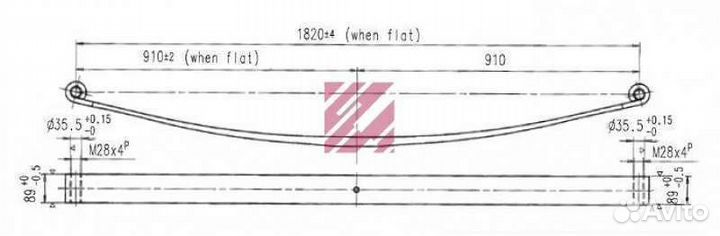 Лист рессоры коренной Scania 3/4/R