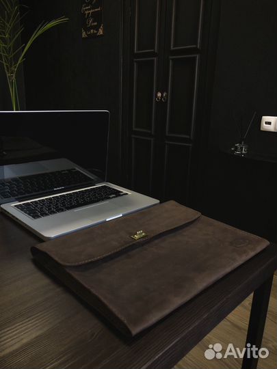 Чехол для ноутбука ручной работы, винтажная кожа