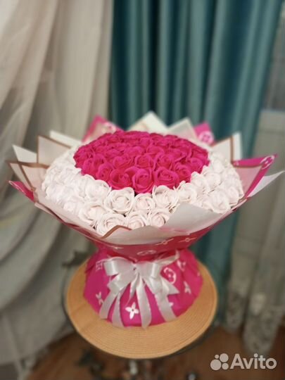 Букет роза цветы неувядающий из мыла