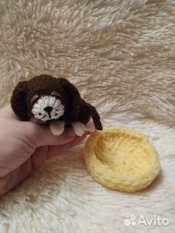 Щенок вязаный карманный