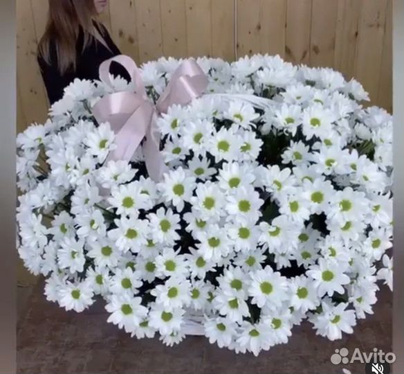 Корзина ромашек, доставка букетов