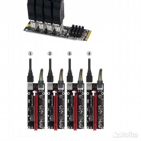 Переходник M2 на 4 порта USB 3.0 Adapter Riser