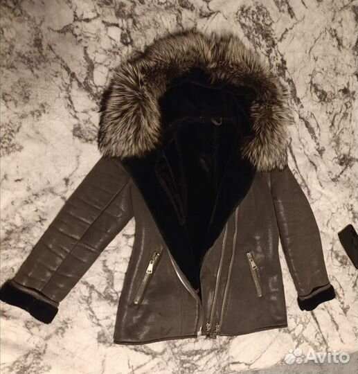 Дублёнка женская зимняя с натуральным мехом