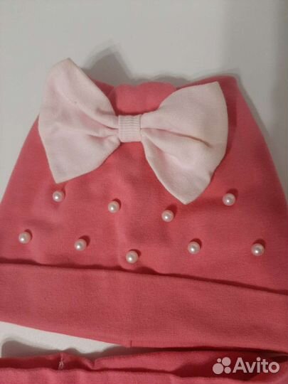 Комплект шапка, шарф весенние