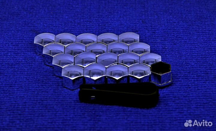 Набор декоративных колпачков на гайки 21 м хром