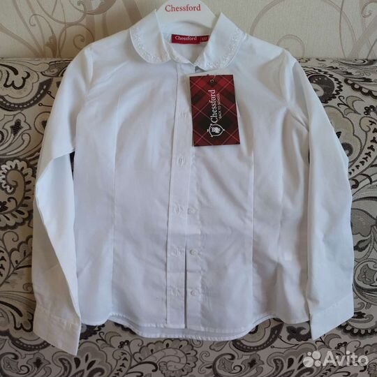 Блузка рубашка школьная для девочки 122