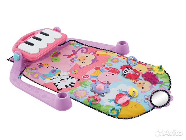 Игровой коврик с пианино fisher price розовый