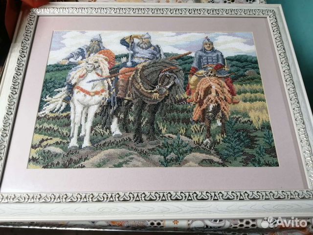 Вышивка три богатыря