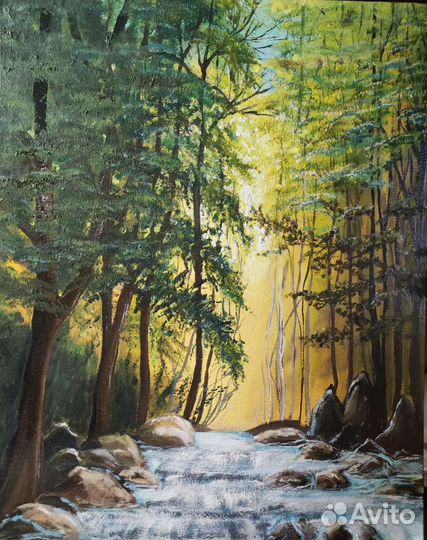 Картина маслом на холсте пейзаж 