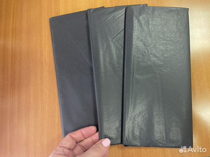Упаковочная бумага тишью из 3-х упаковок черная