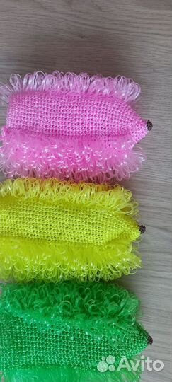 Мочалки- варежки Ежики ручной вязки на заказ