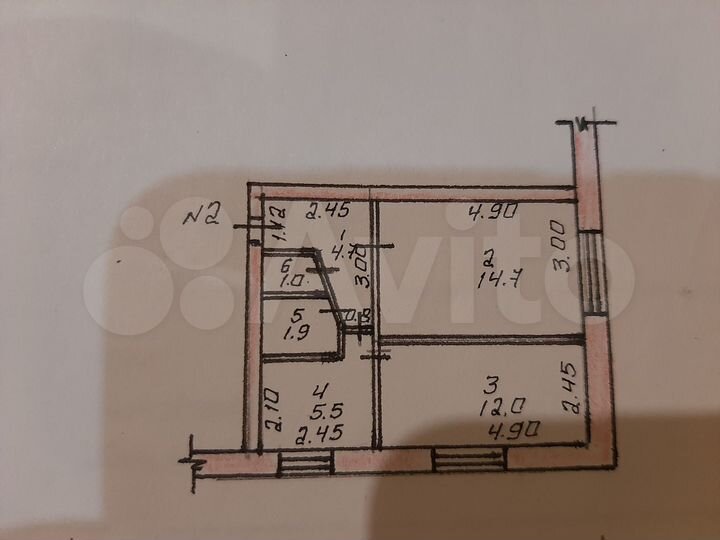 2-к. квартира, 39,8 м², 1/5 эт.