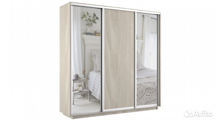 Шкаф купе 3 дверный с зеркалами Румер 180