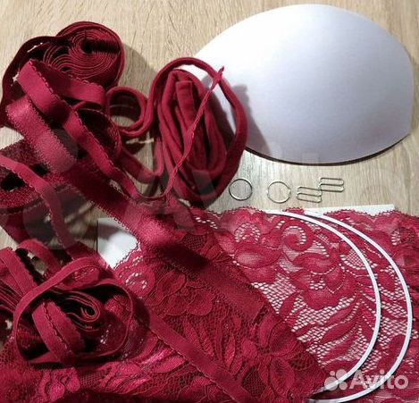 Кружево эластичное для пошива белья. Цвет бордо