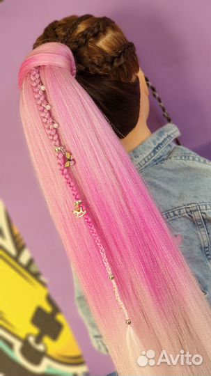 Афрохвост на резинке, афрокудри, афрокосички