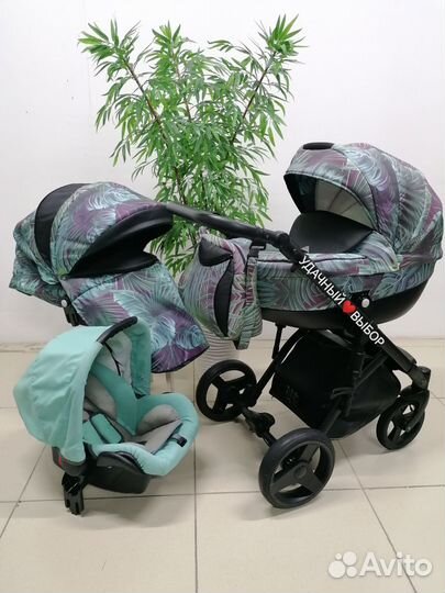 Коляска 3в1 Lonex Comfort Gallaxy (тропики)