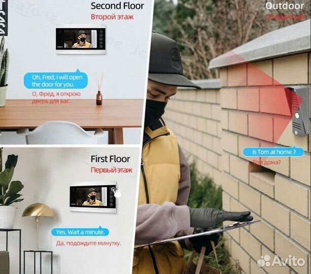 Видео домофон Jeatone с 7-дюймовым монитором 1200T