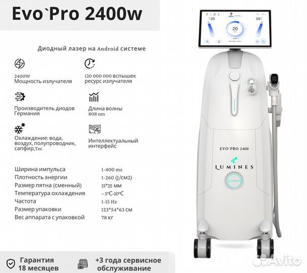 Аппарат для эпиляции Люминес Evo Pro 2400в