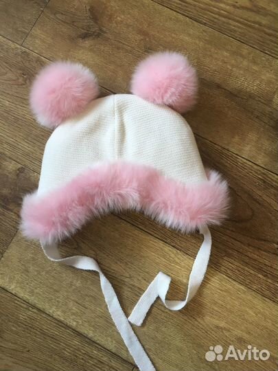 Шапка зимняя для девочки р.46-48