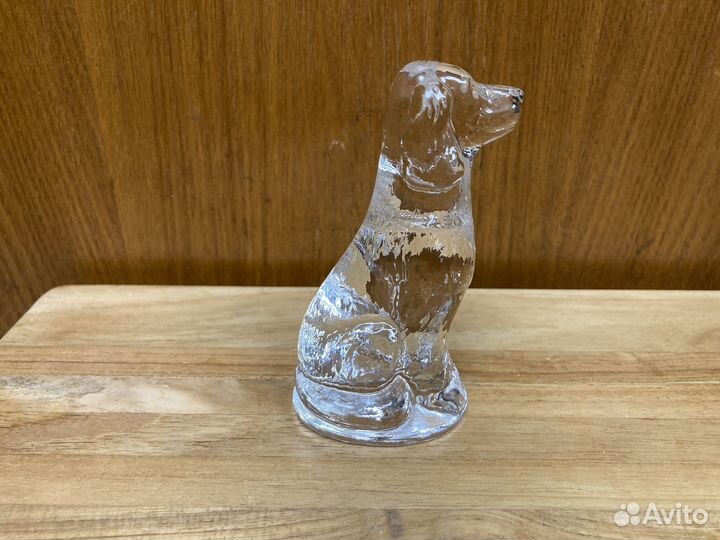 Фигурка, статуэтка, ледяная собачка, стекло