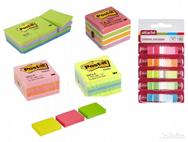Бумага для заметок с липким краем, стикеры