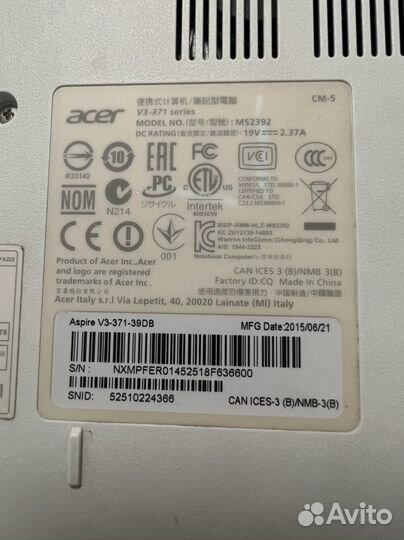 Ноутбук Acer Aspire V3 371