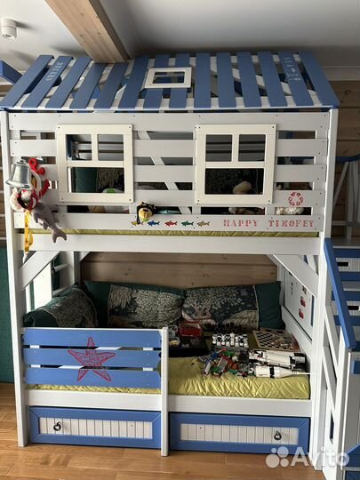 Детская кровать домик с матрасом