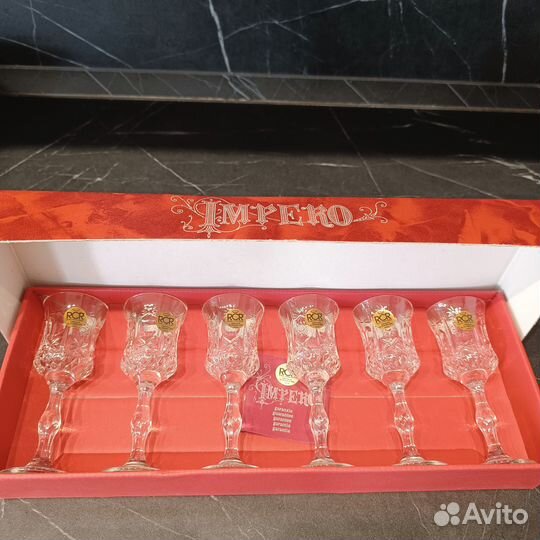Набор рюмок Impero, 6 шт, хрустальное стекло, RCR