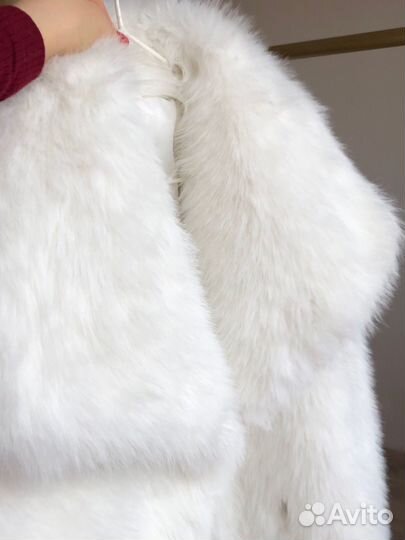 Шуба белая S M L пушистая новая lichi 12storeez