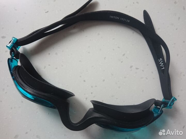 Очки для плавания joss triton цвет черный/голубой