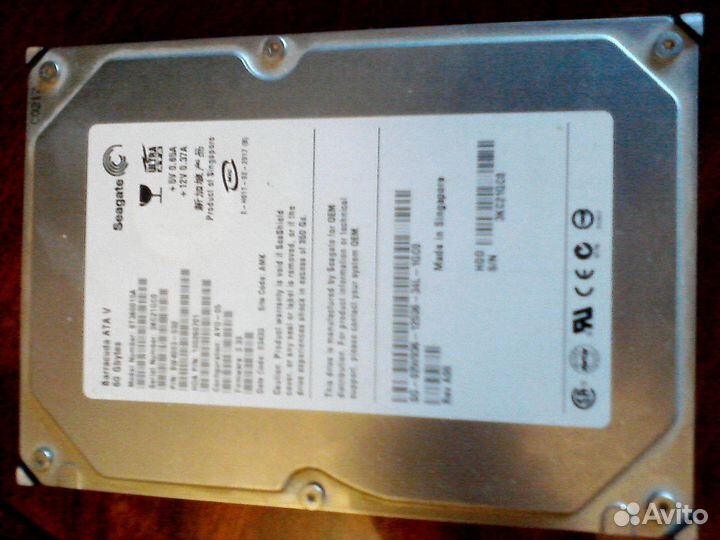 Нерабочий жёсткий диск Seagate Barracuda 160GB3.5
