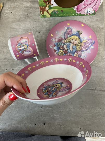 Набор детской посуды, форфор