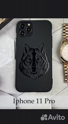 Пластиковый чехол для айфон 11 про с принтом