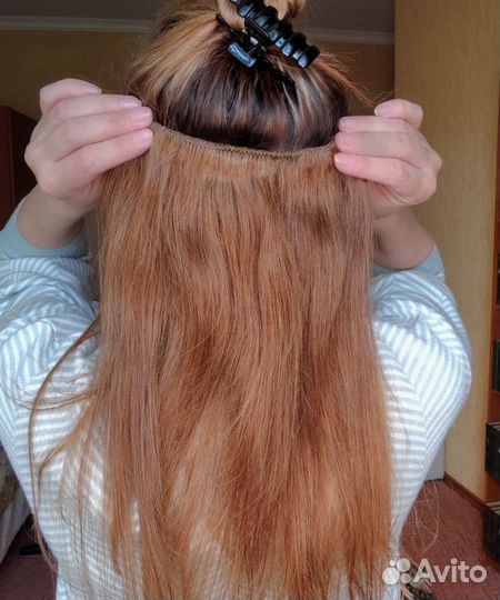 Натуральные волосы на заколках