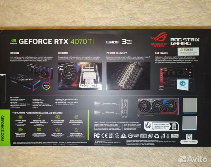 Видеокарта Asus ROG Strix GeForce RTX 4070 Ti OC