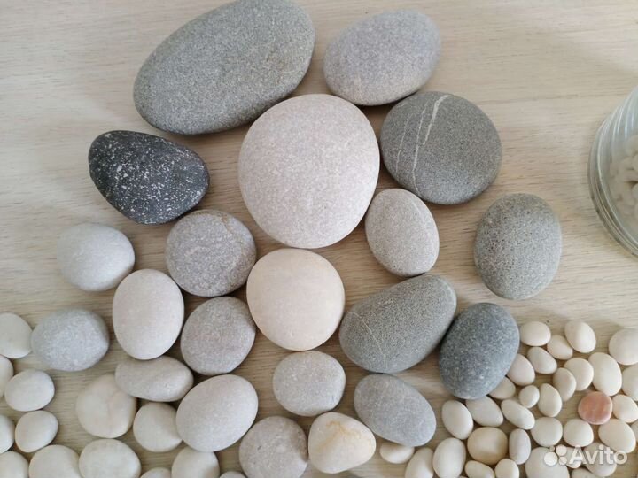 Морская галька белая натуральная