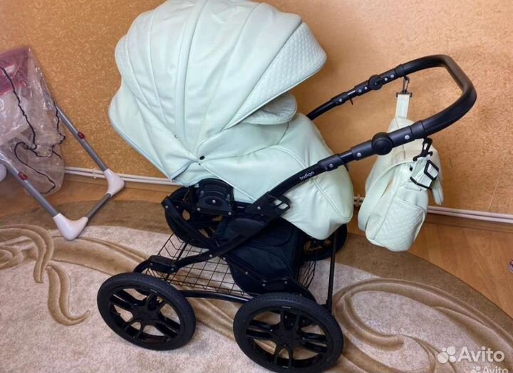 Коляска 2 в 1 indigo эко кожа