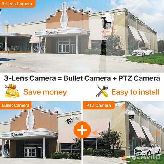 Уличная IP видеокамера с 4G Hism 3 объектива 10х z