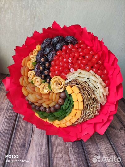 Съедобные букеты из сухофруктов, букет 8 марта