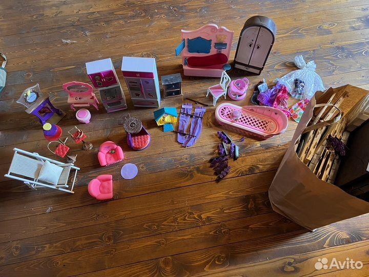 Домик кукольный Огонек с мебелью