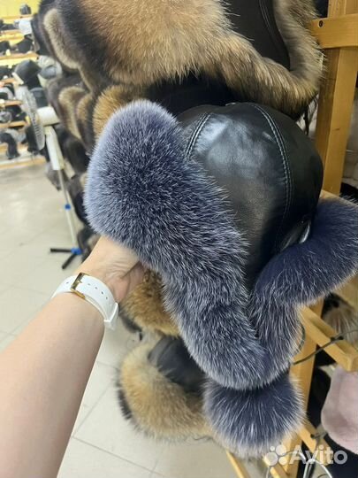 Шапка ушанка песцовая оптом (нат.кожа,нат.мех)