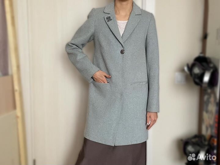 Пальто Boney James серо-голубое XS