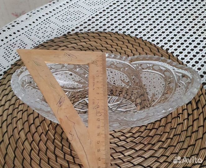 Хрусталь салатница конфетница лодочка ладья СССР